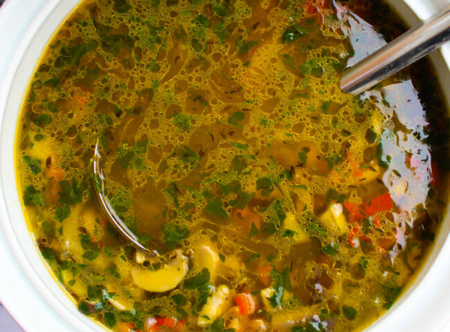Mushroom Soup with Quinoa